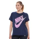 Plus Size Nike Short Sleeve Logo Tee, Women's, Size: 1xl, Med Blue