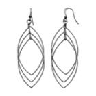 Nickel Free Triple Marquise Drop Earrings, Women's, Black