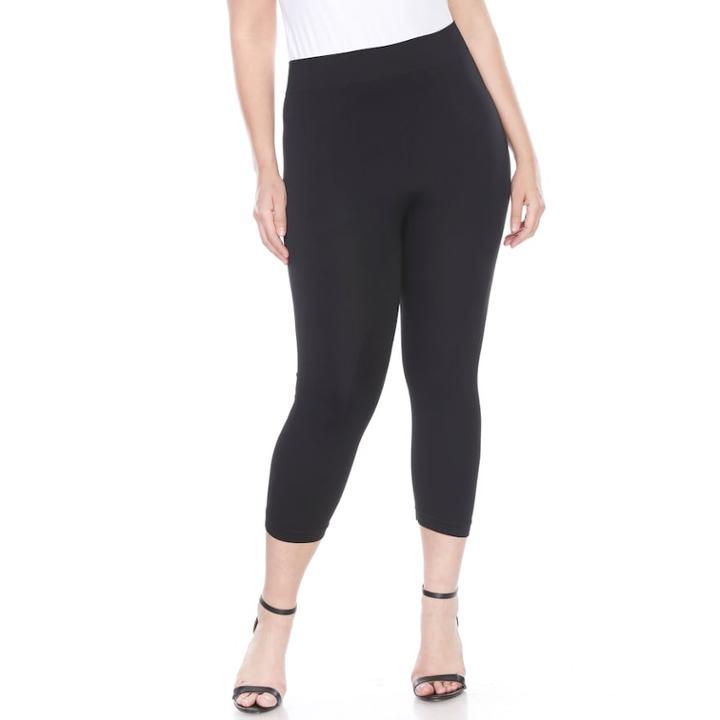 Plus Size White Mark Capri Leggings, Women's, Black