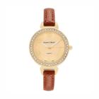 Journee Collection Women's Crystal Watch, Brown
