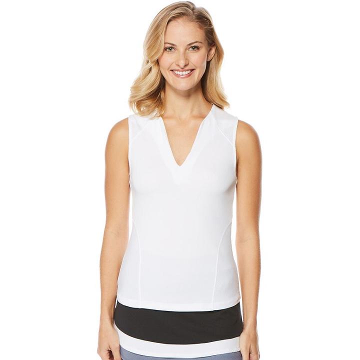 Women's Grand Slam Performance Sleeveless Knit Golf Tank, Size: Medium, White