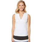 Women's Grand Slam Performance Sleeveless Knit Golf Tank, Size: Medium, White