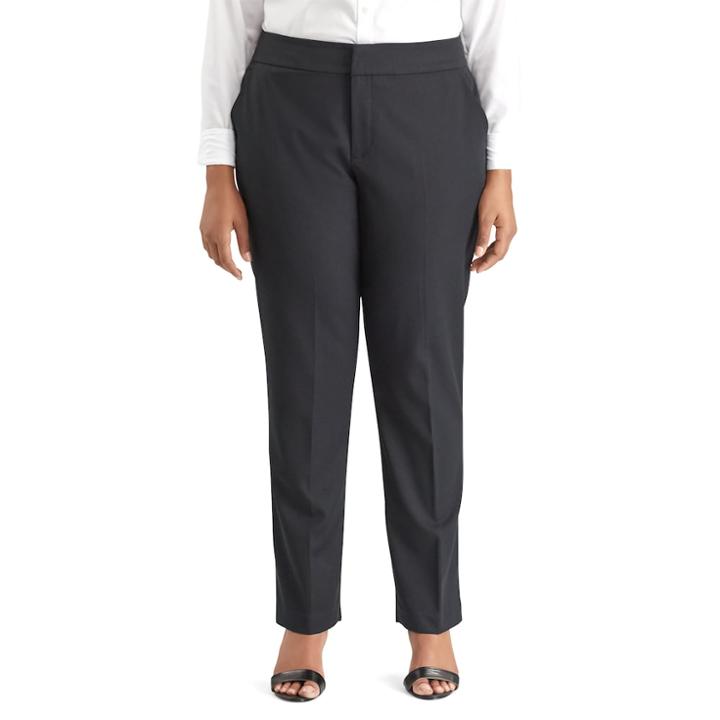 Plus Size Chaps Linney Straight-leg Dress Pants, Women's, Size: 16 W, Black