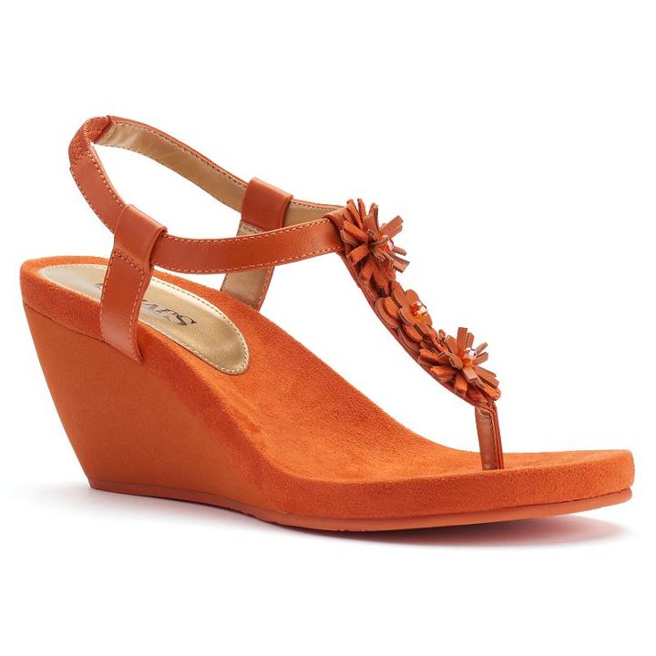 Chaps Rabekkah Women's Wedge Sandals, Size: 5 B, Orange