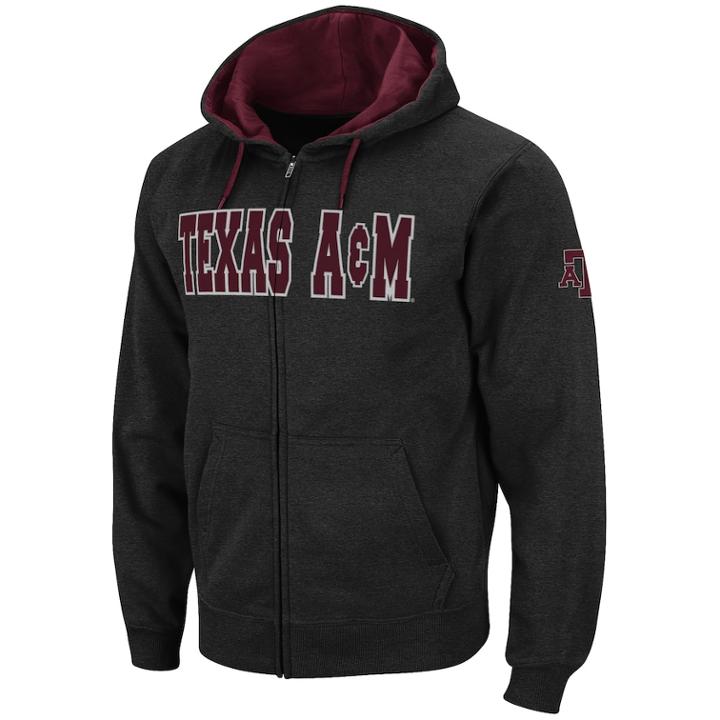 Men's Texas A & M Aggies Full-zip Fleece Hoodie, Size: Xxl, Grey