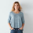 Women's Sonoma Goods For Life&trade; Lace-up Striped Top, Size: Xl, Blue