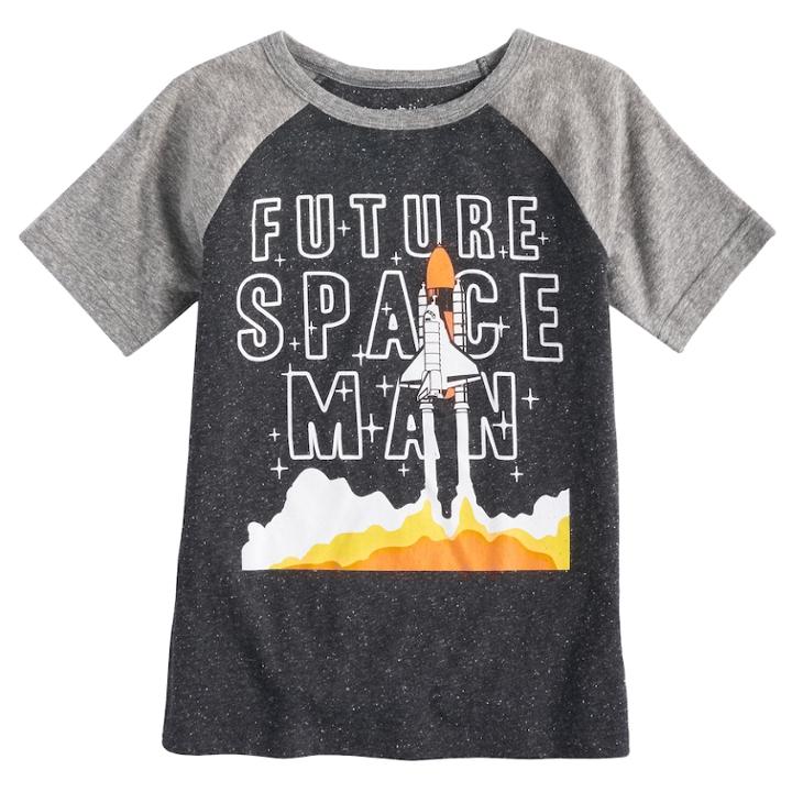 Boys 4-10 Jumping Beans&reg; Future Space Man Rocket Raglan Tee, Size: 7, Brown Over