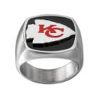 Men's Stainless Steel Kansas City Chiefs Ring, Size: 10, Silver