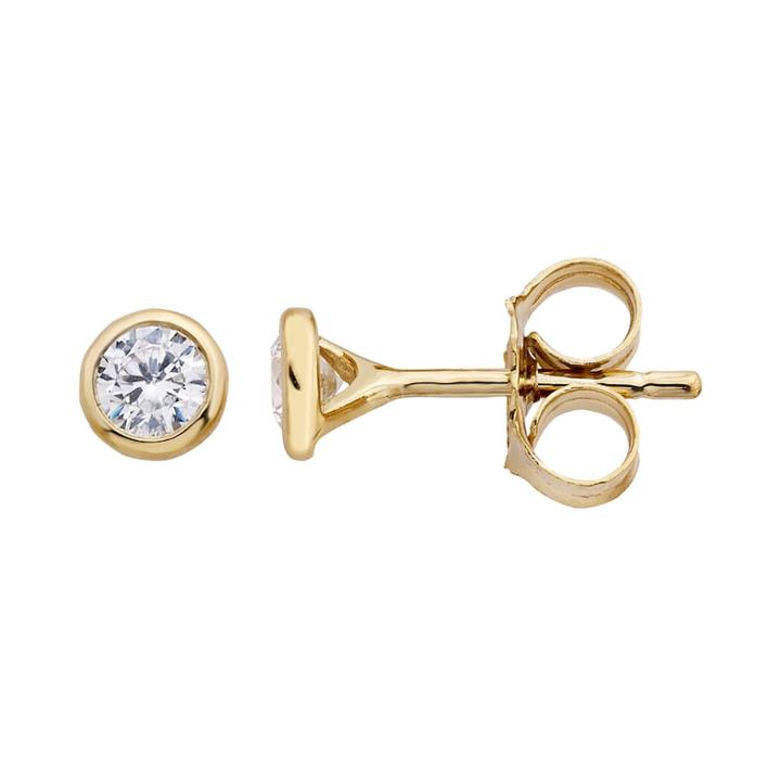 10k Gold 1/10 Carat T.w. Diamond Stud Earrings, Women's, White