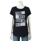 Juniors' The Print Shop Punk Rock Made Me Do It Graphic Tee, Girl's, Size: Small, Black