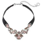 Simply Vera Vera Wang Pink Simulated Crystal Cluster Ribbon Choker Necklace, Women's, Multicolor