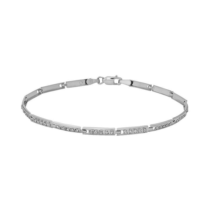 Diamond Fascination 14k White Gold Linear Bracelet, Women's