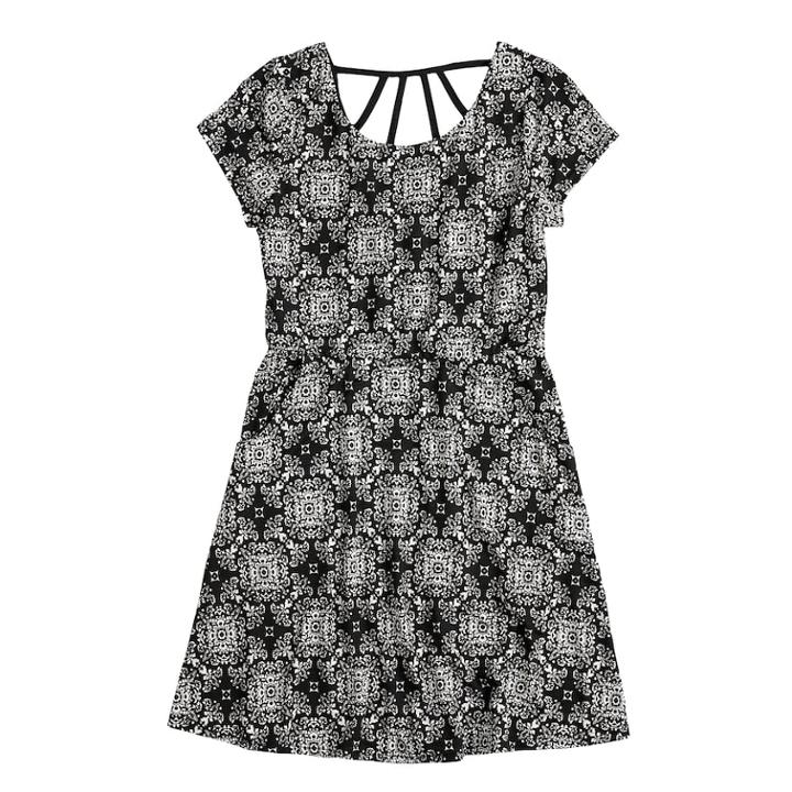Girls 7-16 Three Pink Hearts Strappy Skater Dress, Size: 7, Grey (charcoal)