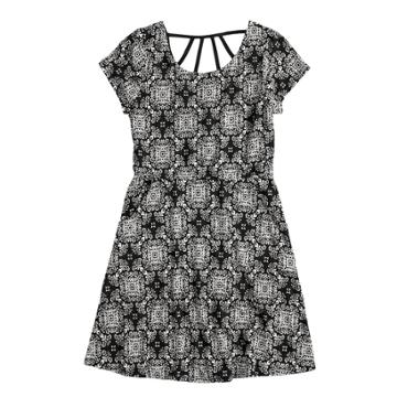 Girls 7-16 Three Pink Hearts Strappy Skater Dress, Size: 7, Grey (charcoal)