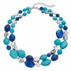 Blue & Simulated Turquoise Bead Double Strand Necklace, Women's