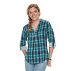Women's Sonoma Goods For Life&trade; Print Popover Shirt, Size: Large, Dark Blue