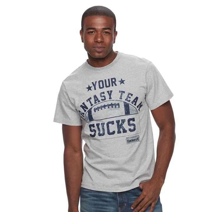 Men's Your Fantasy Team Sucks Tee, Size: Medium, Grey