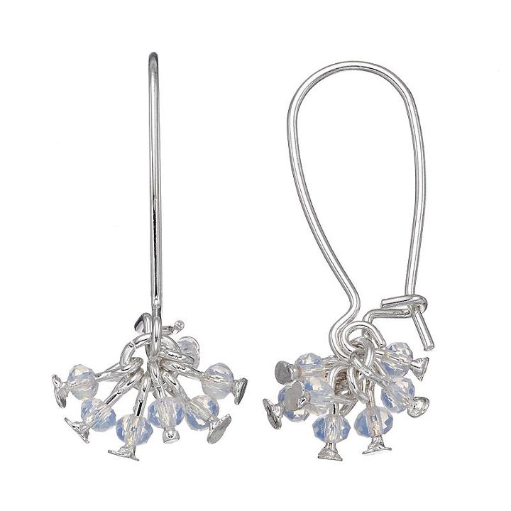 Lc Lauren Conrad Blue Beaded Cluster Nickel Free Drop Earrings, Women's