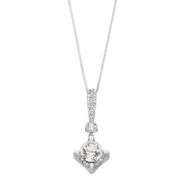 Sterling 'n' Ice Sterling Silver Crystal Drop Necklace, Women's, Size: 18, White