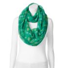 St. Patrick's Day Get Lucky Horseshoe & Shamrock Infinity Scarf, Women's, Green