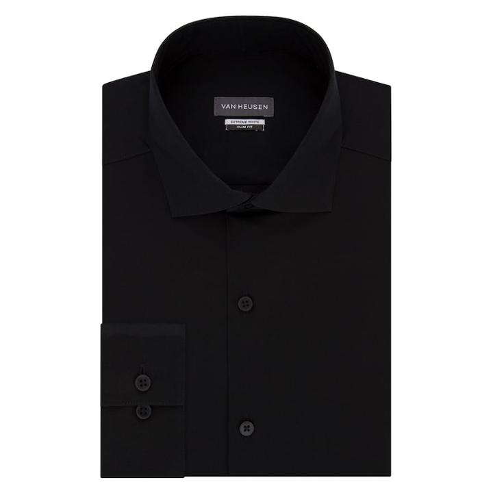 Men's Van Heusen Extreme Fade-resistant Regular-fit Dress Shirt, Size: S 32-33, Black