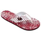 Women's College Edition South Carolina Gamecocks Floral Polka-dot Flip-flops, Size: Xl, White