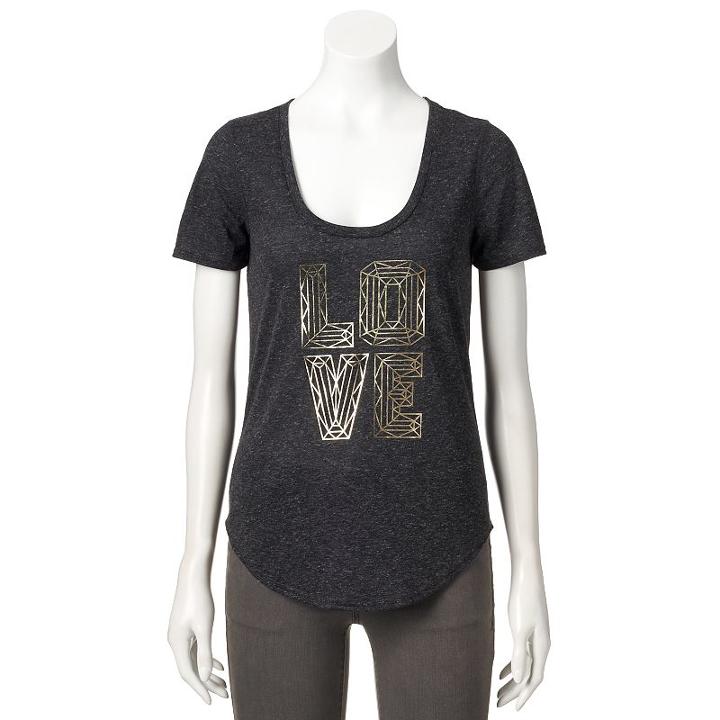 Women's Juicy Couture Foiled Graphic Tee, Size: Xs, Black