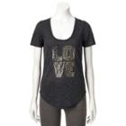Women's Juicy Couture Foiled Graphic Tee, Size: Xs, Black