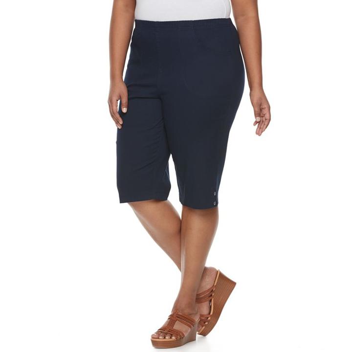 Plus Size Croft & Barrow&reg; Embellished Skimmer Capris, Women's, Size: 3 - Regular, Blue