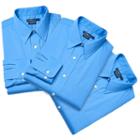 Men's Croft & Barrow&reg; 3-pack Classic Fit Broadcloth Dress Shirts, Size: 15.5-32/33, Blue