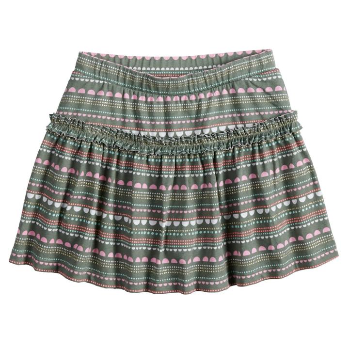 Girls 4-10 Jumping Beans&reg; Pattern Ruffled Skort, Size: 8, Med Green