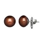 Freshwater By Honora Dyed Freshwater Cultured Pearl Sterling Silver Stud Earrings, Women's, Brown