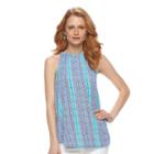 Women's Apt. 9&reg; Ruffle Halter Tank, Size: Large, Blue