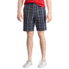 Men's Chaps Straight-fit Stretch Poplin Flat-front Shorts, Size: 40, Blue (navy)