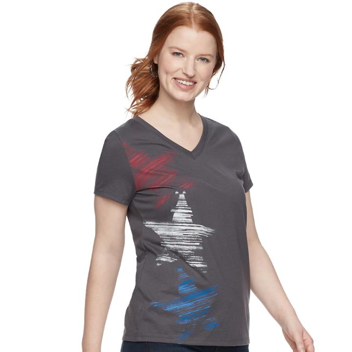 Women's Sonoma Goods For Life&trade; Essential Graphic V-neck Tee, Size: Xl, Grey
