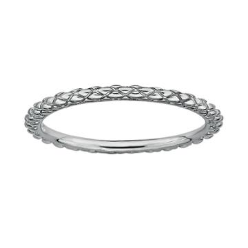 Stacks And Stones Sterling Silver Crisscross Stack Ring, Women's, Size: 10, Grey