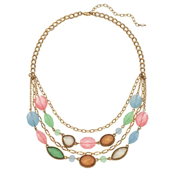 Napier Colorful Bead Multi Strand Statement Necklace, Women's, Multicolor