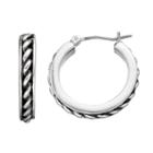 Dana Buchman Rope Hoop Earrings, Women's, Silver
