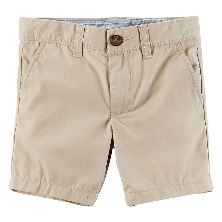 Boys 4-8 Carter's Flat Front Shorts, Boy's, Size: 8, Med Beige