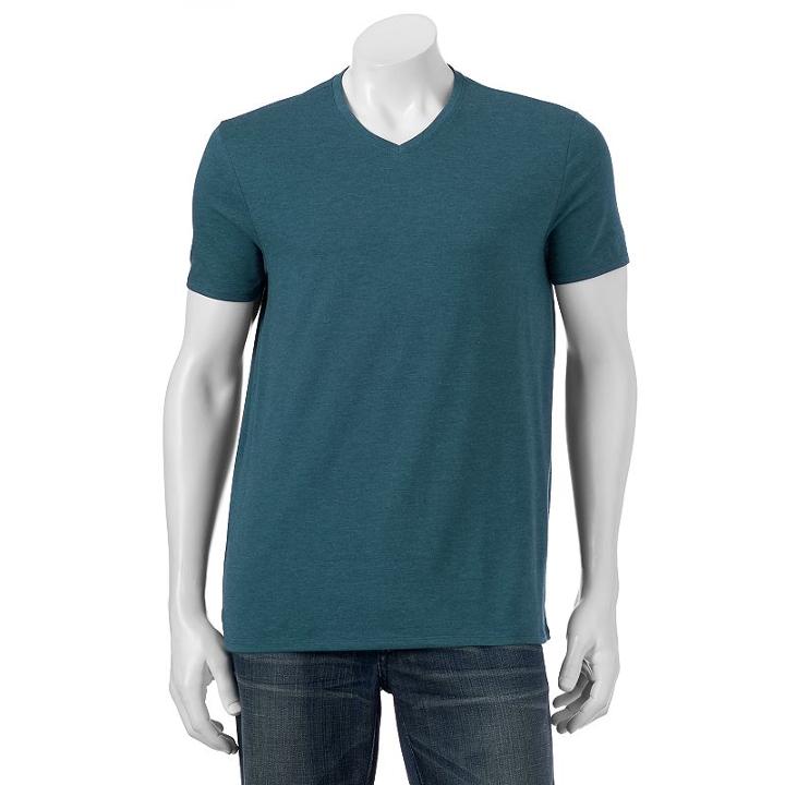 Men's Apt. 9 Solid V-neck Tee, Size: Xl, Dark Blue