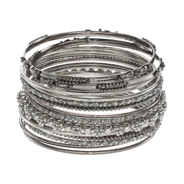Mudd&reg; Beaded Bangle Bracelet Set, Women's, Multicolor