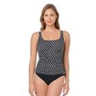 Women's Croft & Barrow&reg; Body Sculptor Control Ruched One-piece Swimsuit, Size: 14, Oxford