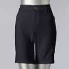 Women's Simply Vera Vera Wang Floral Jacquard Bermuda Shorts, Size: 2, Black