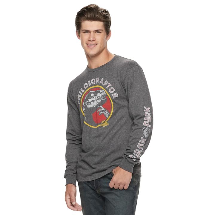 Men's Jurassic Park Philoso-raptor Tee, Size: Xl, Grey