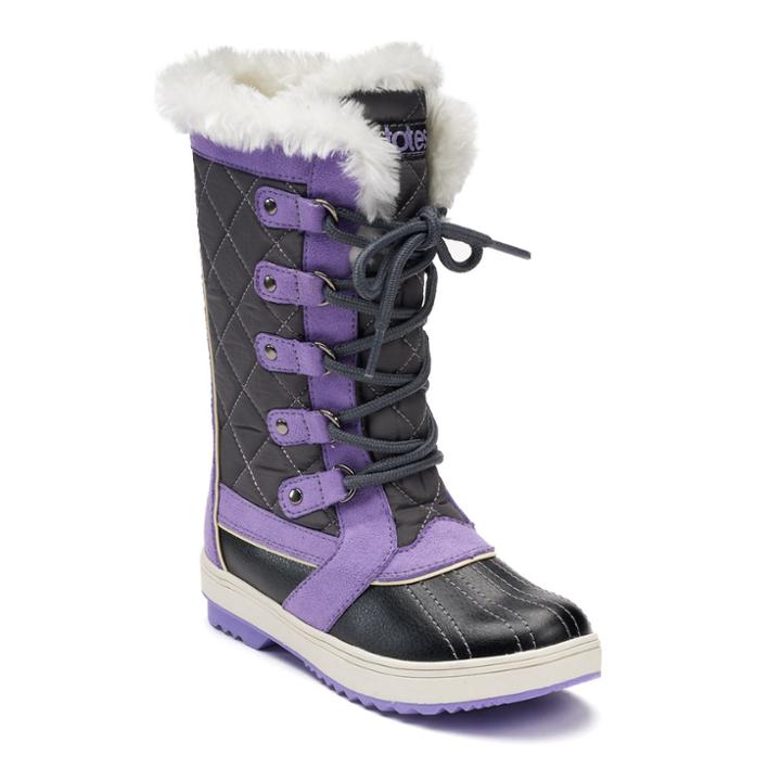 Totes Sabrina Girls' Winter Duck Boots, Size: 13, Grey