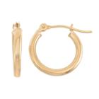 14k Gold Tube Hoop Earrings - 15 Mm, Women's, Yellow