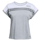 Women's Under Armour Striped Baseball Tee, Size: Large, Med Grey