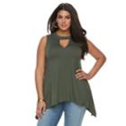 Plus Size Jennifer Lopez Cascade Tank, Women's, Size: 0x, Dark Green