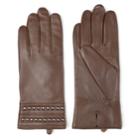 Women's Journee Collection Studded Leather Gloves, Size: Large, Brown