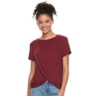 Juniors' Pink Republic Twist Front Tee, Teens, Size: Medium, Red